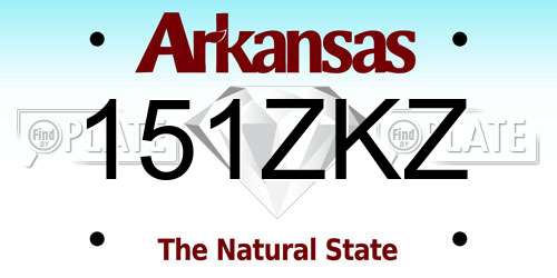 151ZKZ Arkansas License Plate