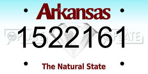 1522161 Arkansas License Plate