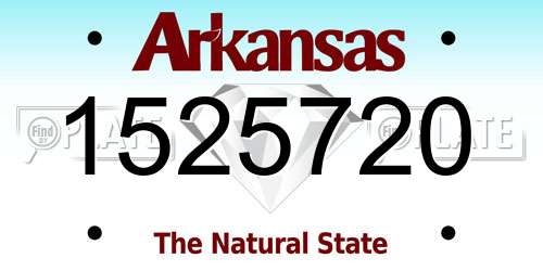 1525720 Arkansas License Plate