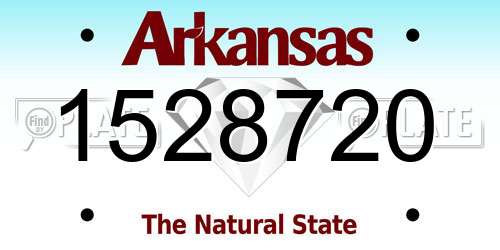 1528720 Arkansas License Plate