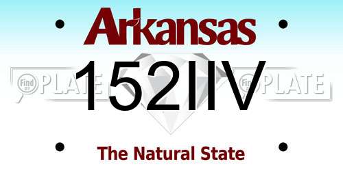 152IIV Arkansas License Plate
