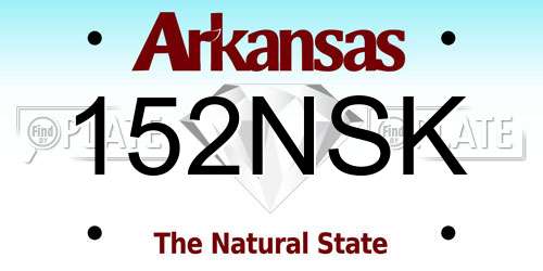 152NSK Arkansas License Plate