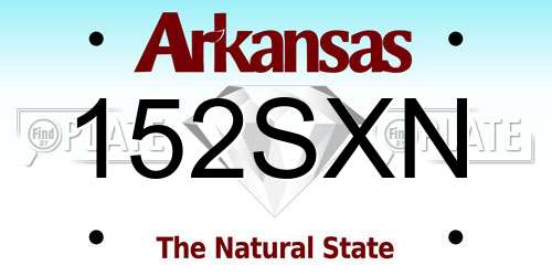 152SXN Arkansas License Plate
