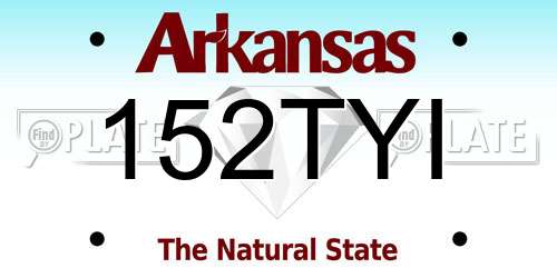 152TYI Arkansas License Plate