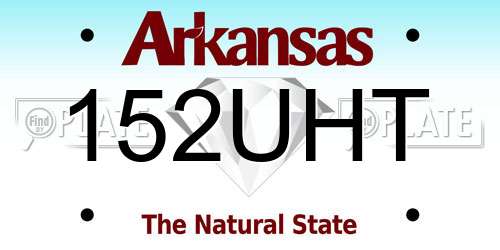 152UHT Arkansas License Plate