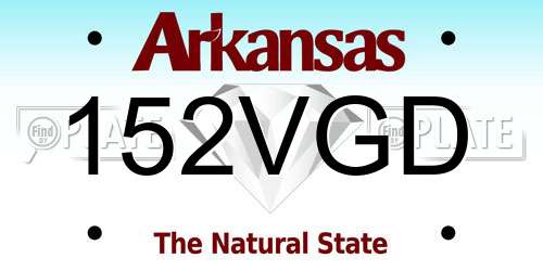 152VGD Arkansas License Plate
