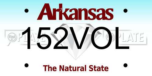 152VOL Arkansas License Plate