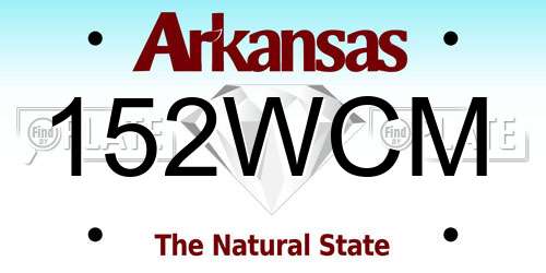 152WCM Arkansas License Plate
