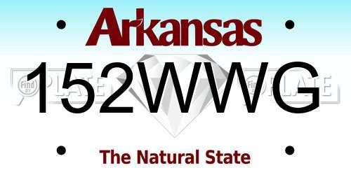 152WWG Arkansas License Plate