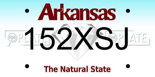 152XSJ Arkansas License Plate