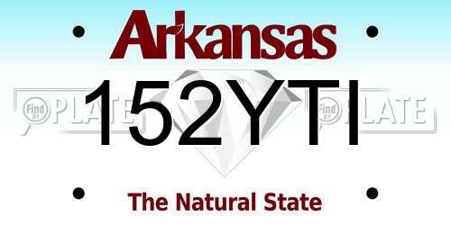 152YTI Arkansas License Plate
