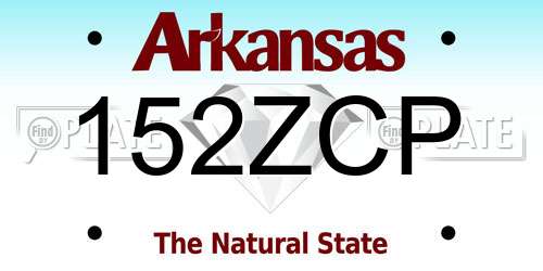 152ZCP Arkansas License Plate