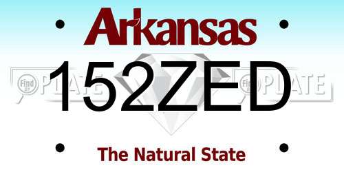 152ZED Arkansas License Plate