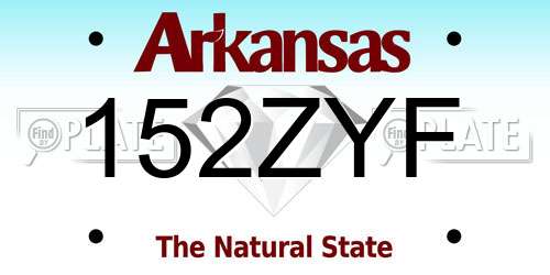152ZYF Arkansas License Plate