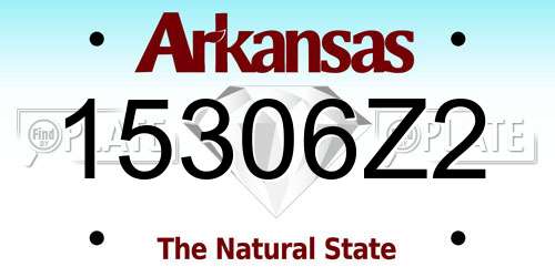 15306Z2 Arkansas License Plate