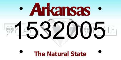 1532005 Arkansas License Plate