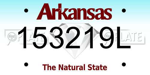 153219L Arkansas License Plate