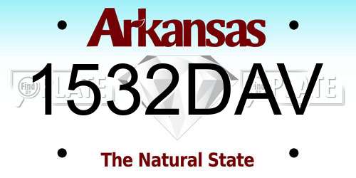 1532DAV Arkansas License Plate