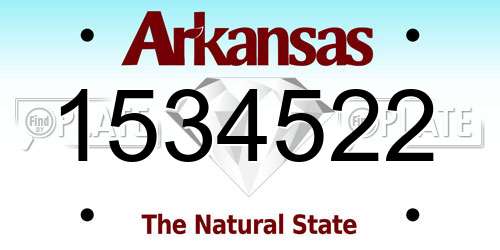 1534522 Arkansas License Plate