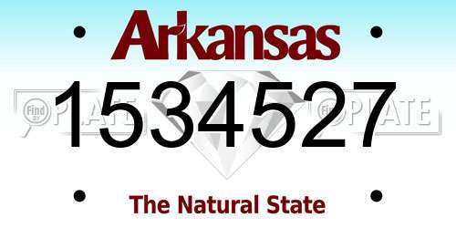 1534527 Arkansas License Plate