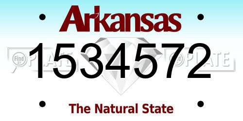 1534572 Arkansas License Plate
