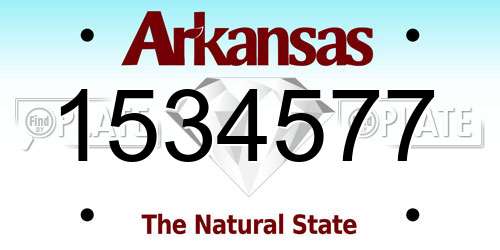 1534577 Arkansas License Plate