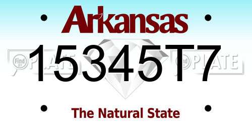 15345T7 Arkansas License Plate