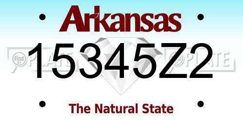 15345Z2 Arkansas License Plate