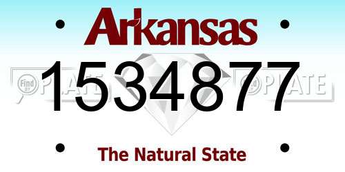 1534877 Arkansas License Plate