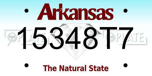 15348T7 Arkansas License Plate