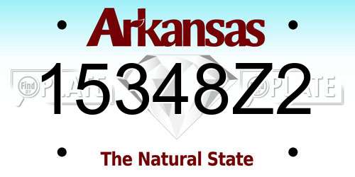 15348Z2 Arkansas License Plate