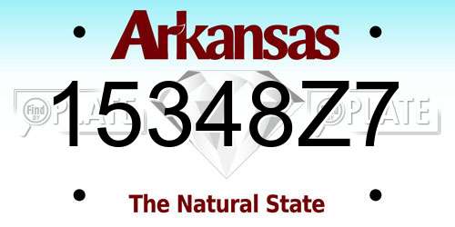 15348Z7 Arkansas License Plate