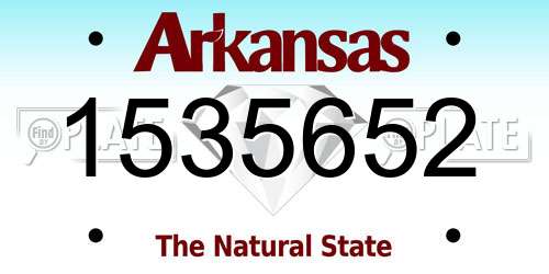 1535652 Arkansas License Plate