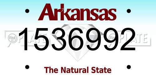 1536992 Arkansas License Plate