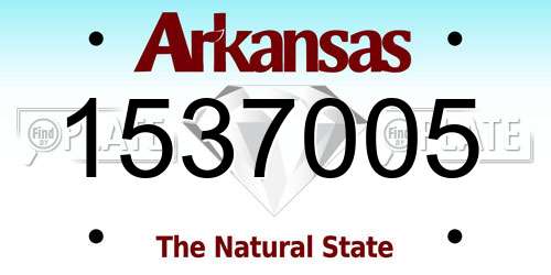 1537005 Arkansas License Plate