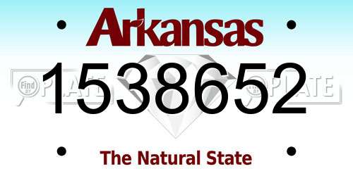 1538652 Arkansas License Plate