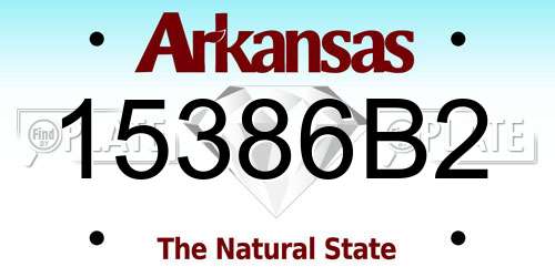 15386B2 Arkansas License Plate