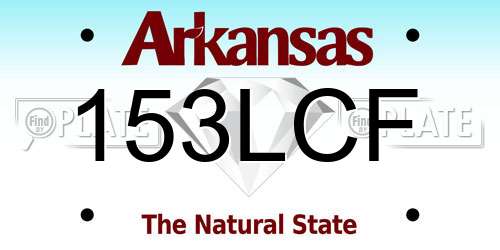 153LCF Arkansas License Plate
