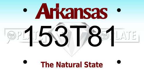 153T81 Arkansas License Plate
