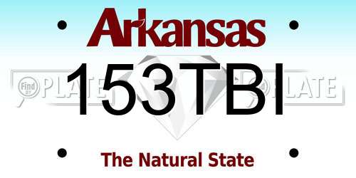 153TBI Arkansas License Plate