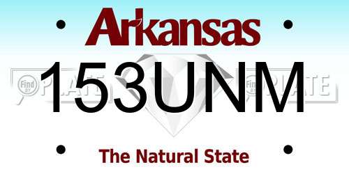 153UNM Arkansas License Plate