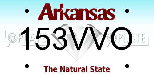 153VVO Arkansas License Plate