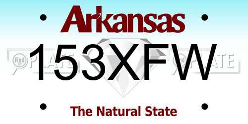 153XFW Arkansas License Plate