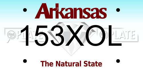 153XOL Arkansas License Plate