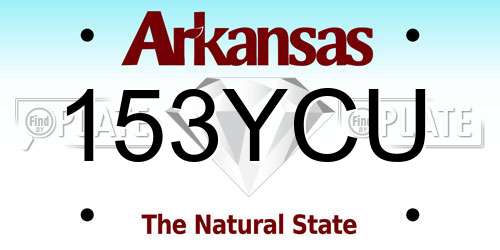 153YCU Arkansas License Plate