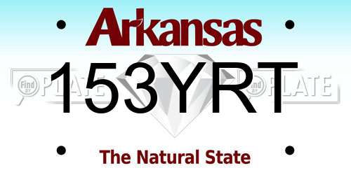 153YRT Arkansas License Plate