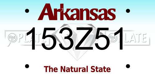 153Z51 Arkansas License Plate