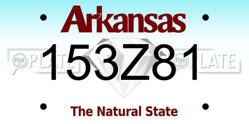 153Z81 Arkansas License Plate