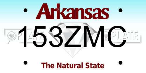 153ZMC Arkansas License Plate