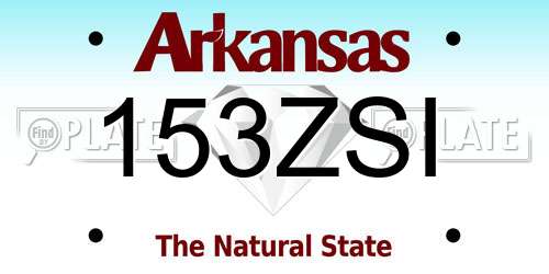 153ZSI Arkansas License Plate